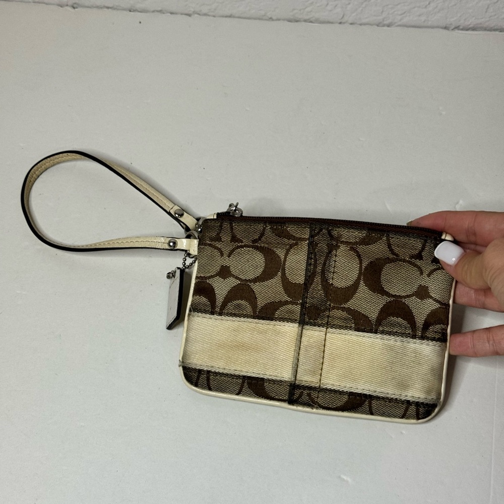 Coach C Monogram Wristlet
